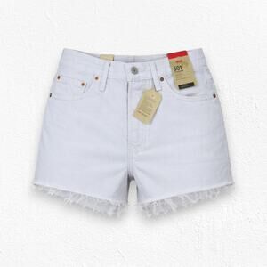 Levi's Washed Lilac High Rise Cutoff 100% Cotton Denim Raw Hem Shorts Size 27